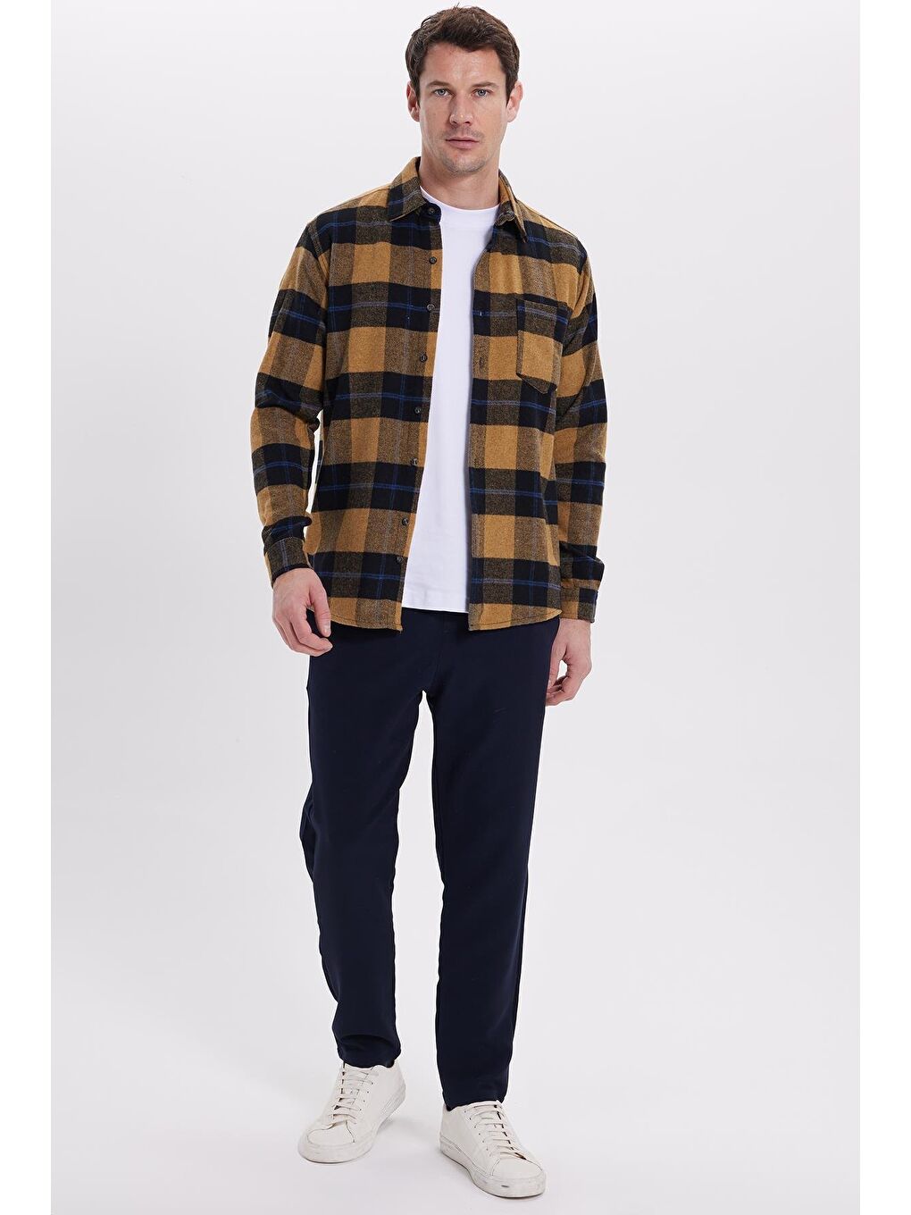 Karışık Erkek Regular Fit Rahat Kesim Kışlık Kareli Oduncu Gömlek-3