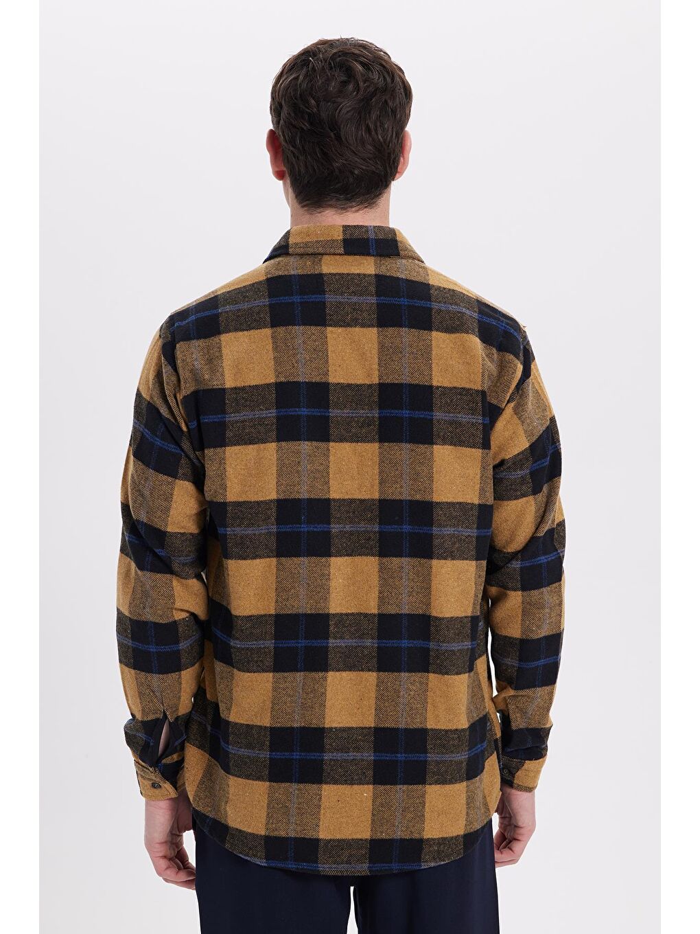 Karışık Erkek Regular Fit Rahat Kesim Kışlık Kareli Oduncu Gömlek-7