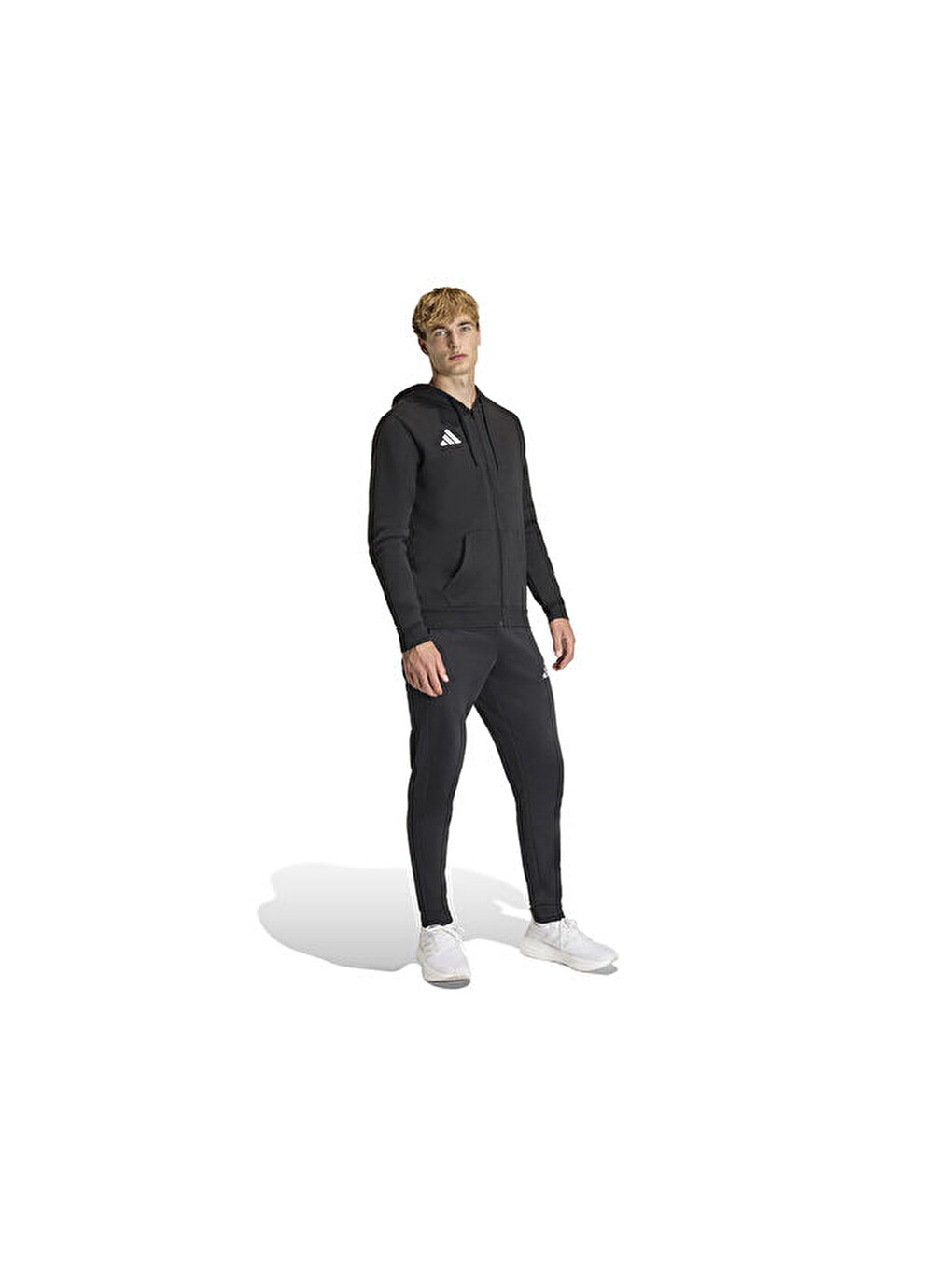 Ent26 Fz Hood Erkek Futbol Kamp Fermuarlı Sweatshirt Kf5945 Siyah-5