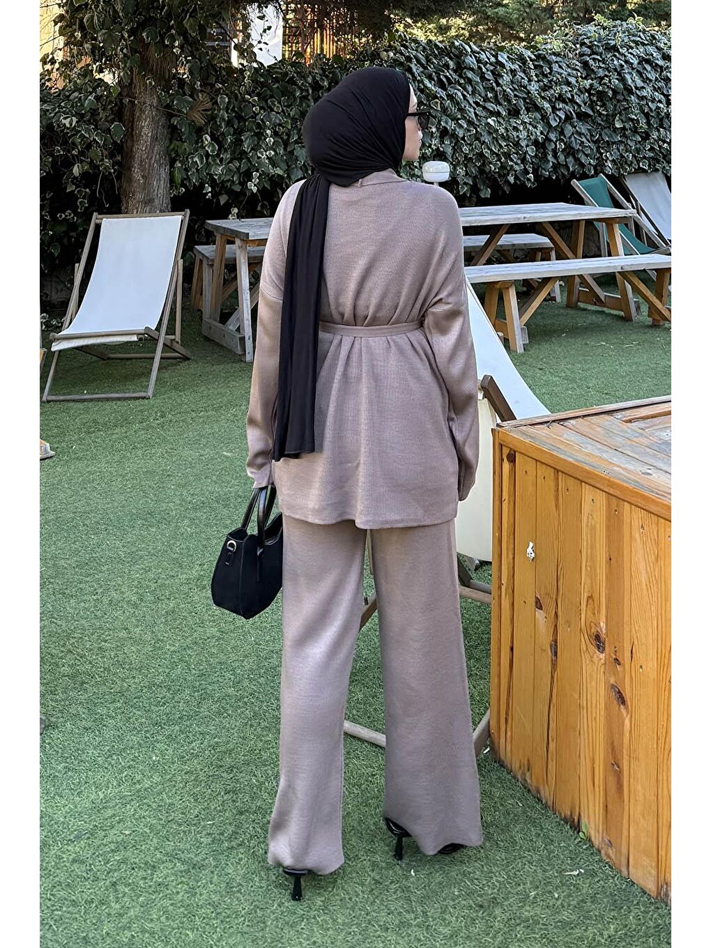 Kahverengi Üçlü Triko Takım Soft Kahve-3