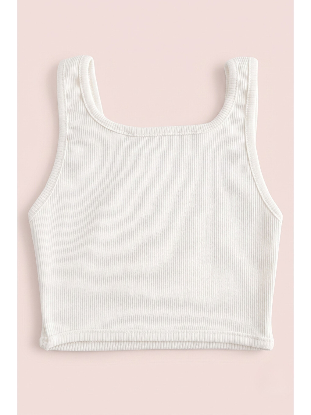 Beyaz Yıldız Nakışlı Fitilli Askılı Kız Çocuk Crop Bluz - Cindy-1