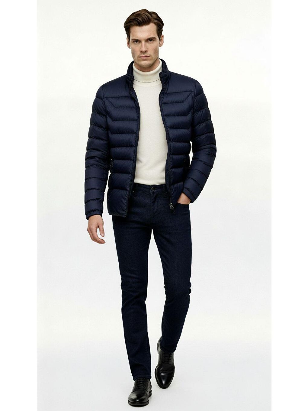 Erkek Lacivert Şişme Mont