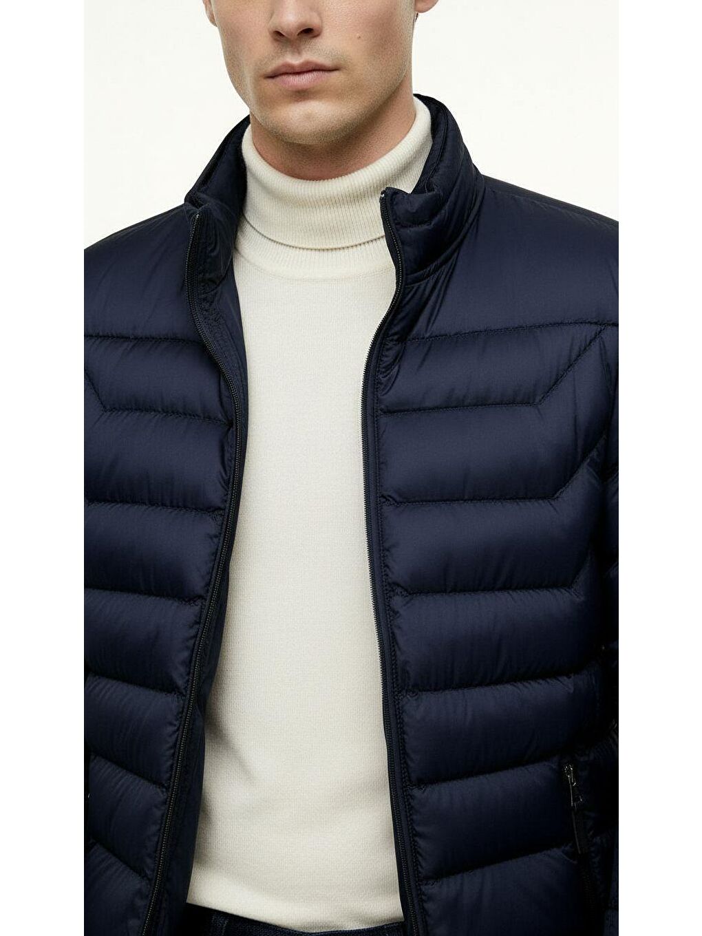 Erkek Lacivert Şişme Mont-1