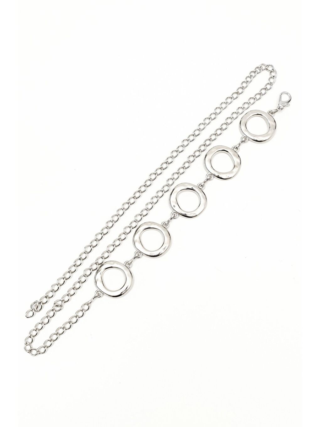 Gri Halkalı Zincir Metal Kemer