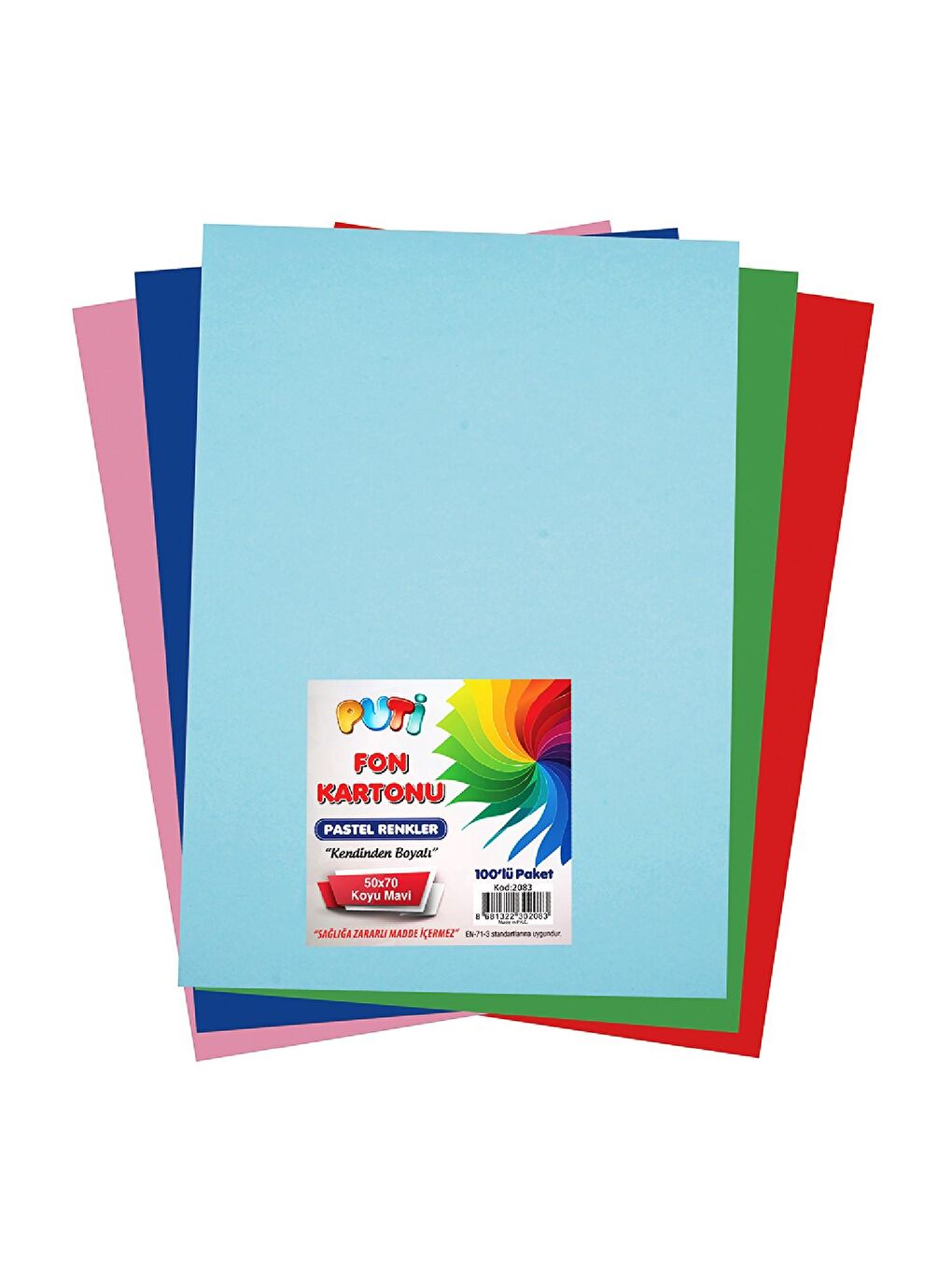 50x70 Fon Kartonu 100 Lü Karışık Renk (KOD : 6043)