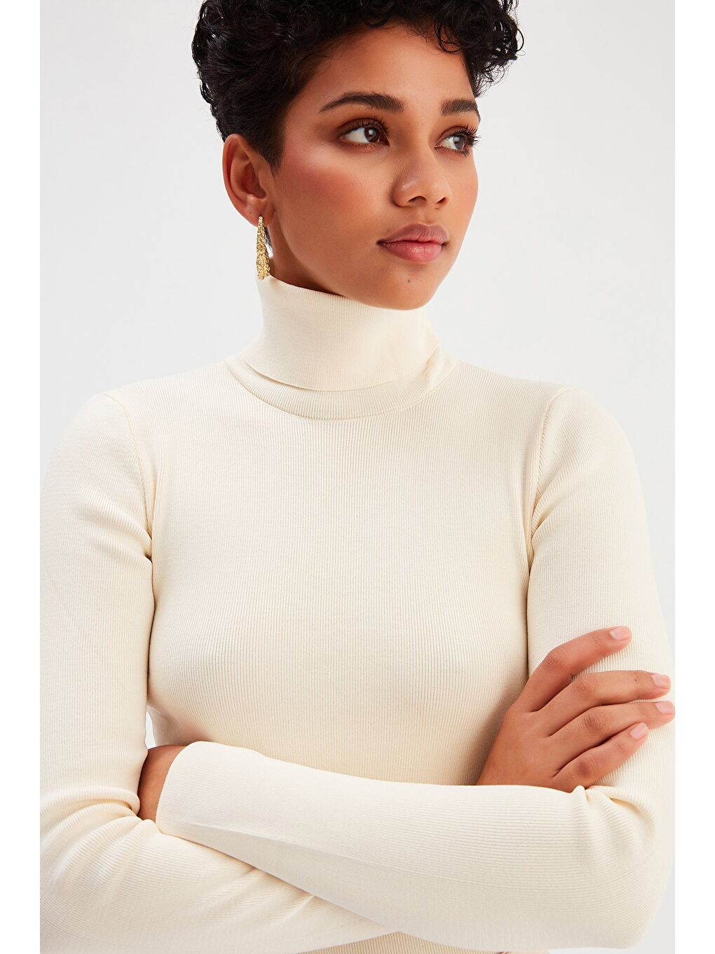 Tam Balıkçı Triko - Ekru-1