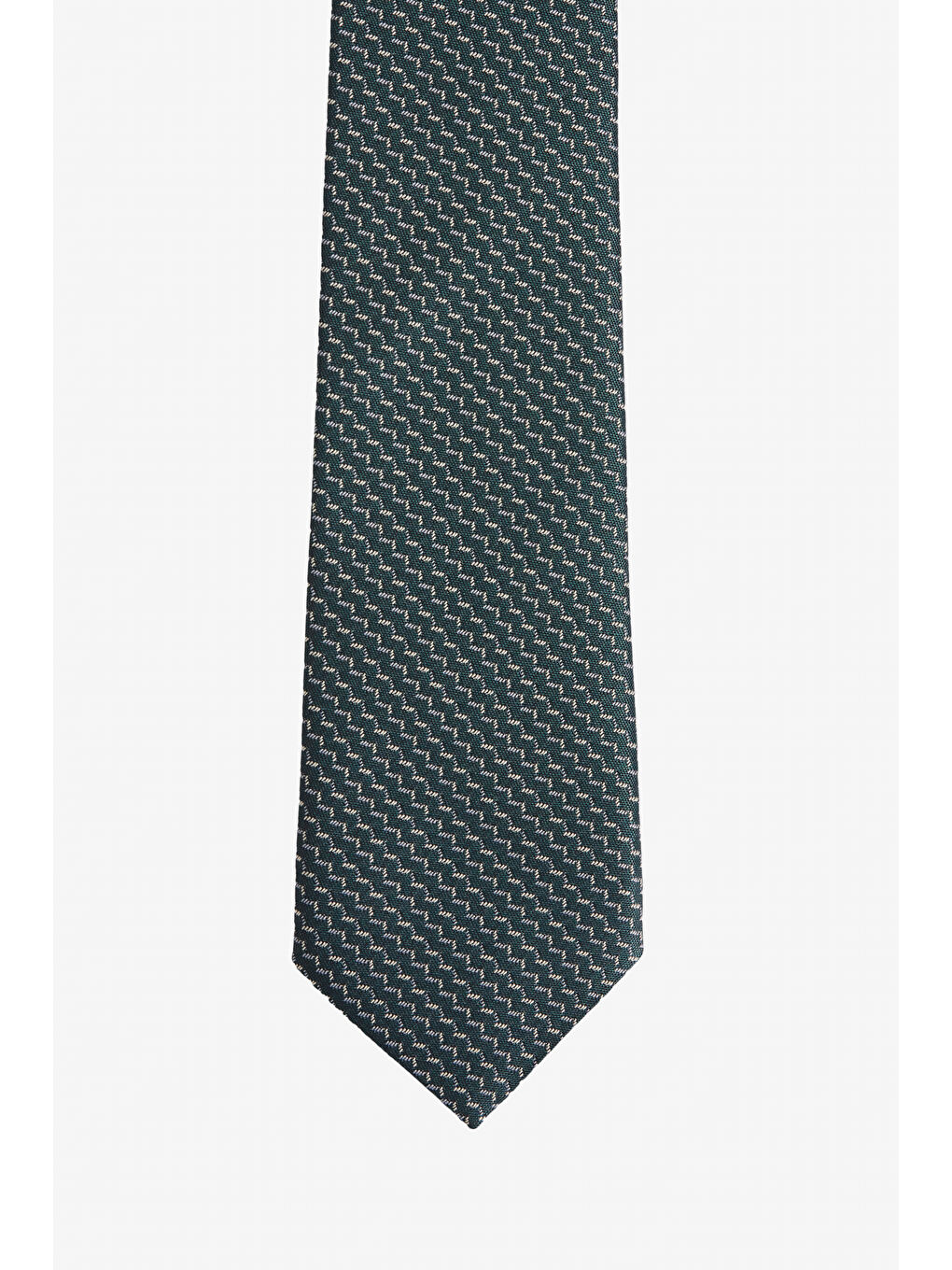 Erkek Yeşil-Bej Desenli Kravat-Mendil Set-2