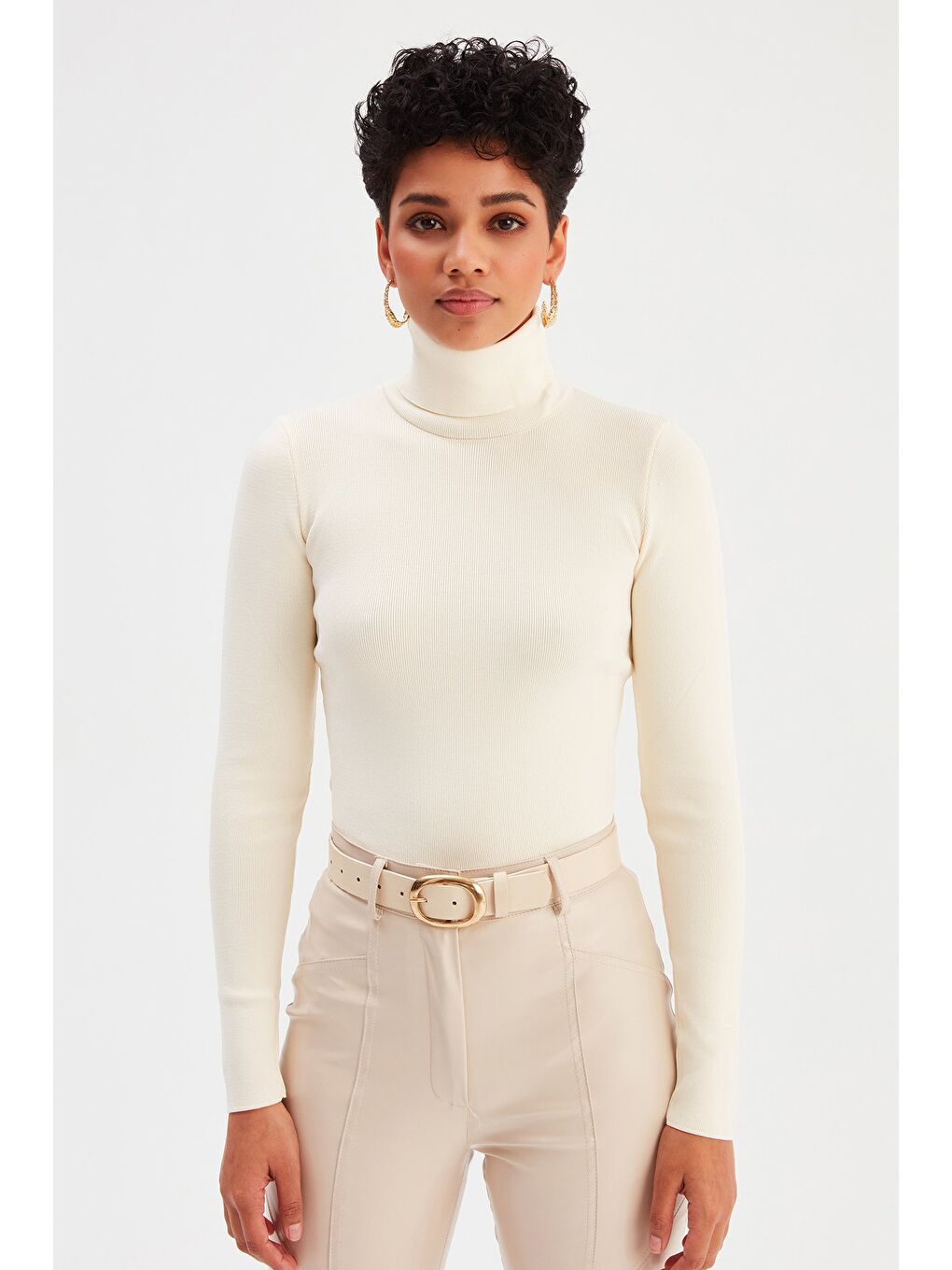 Tam Balıkçı Triko - Ekru-2