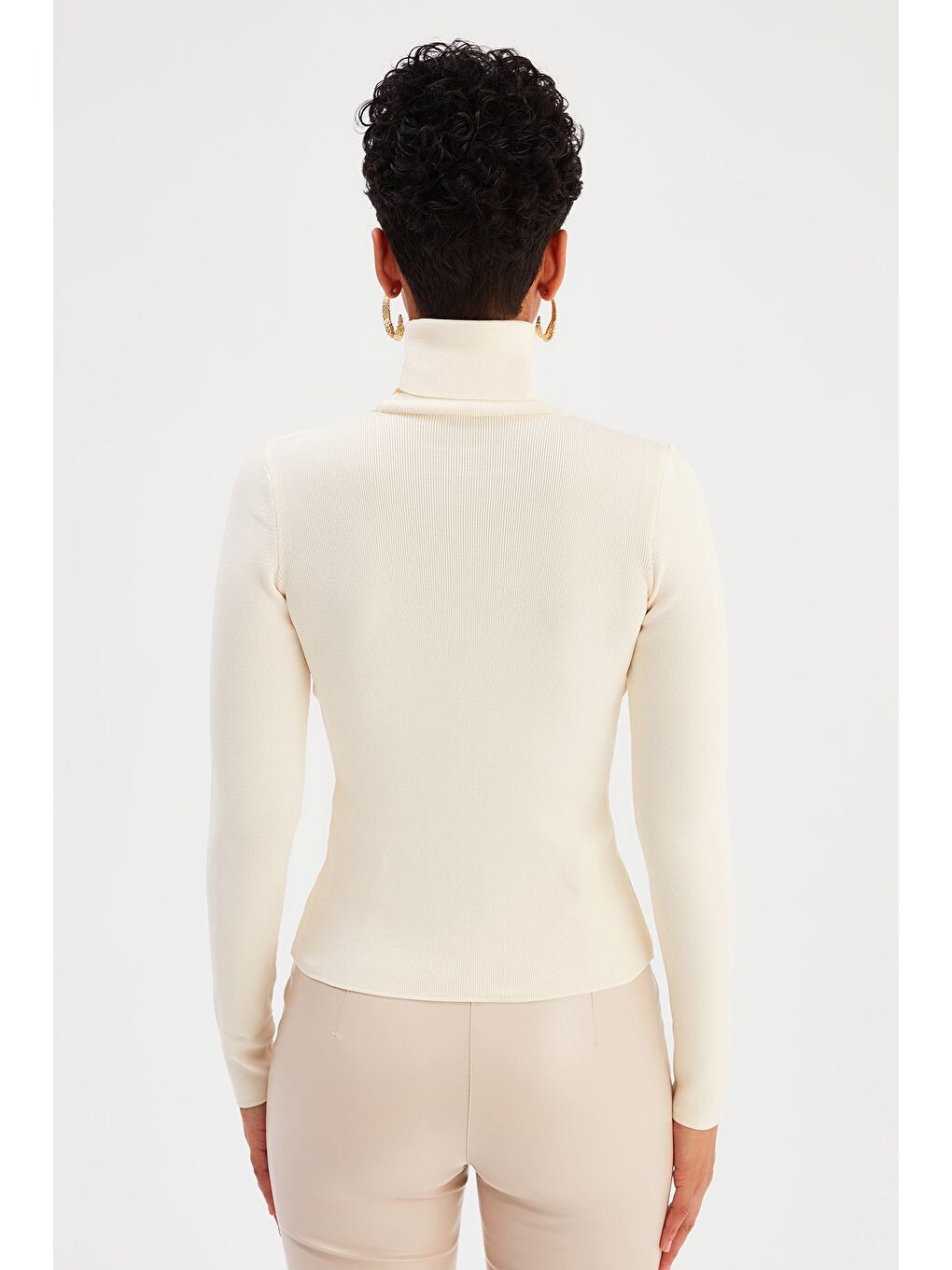 Tam Balıkçı Triko - Ekru-3