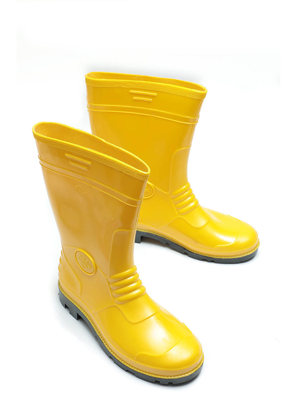 Sarı Erkek Kısa PVC Su Geçirmez İçi İnce Astarlı İş Çizme