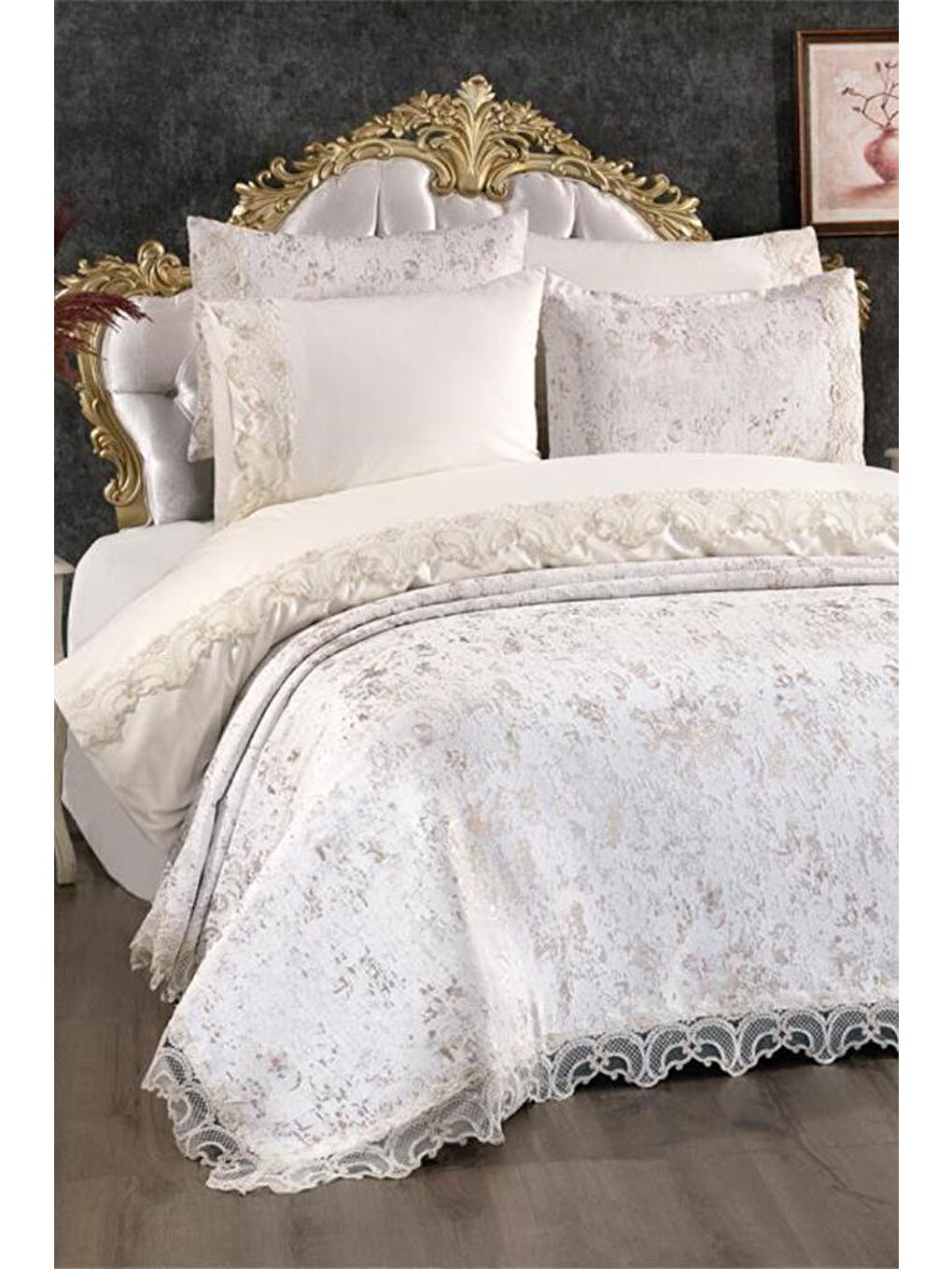 Karışık Perry Gelin Seti 7 Parça Krem-8