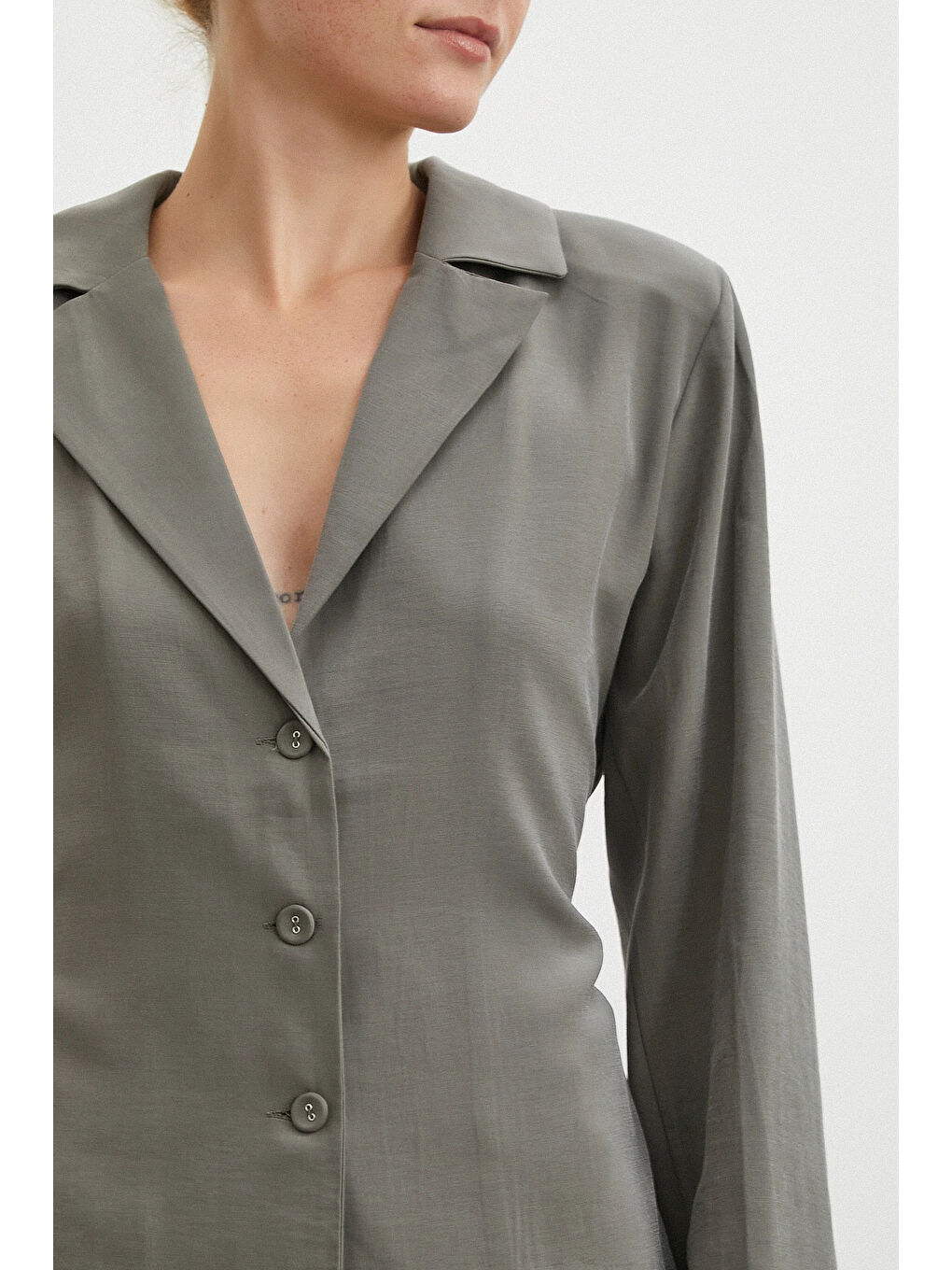 Gömlek Pantolon Modal Takım Haki-4