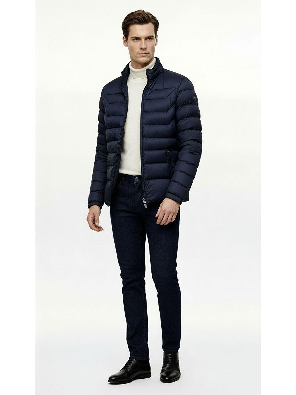 Erkek Lacivert Şişme Mont-5