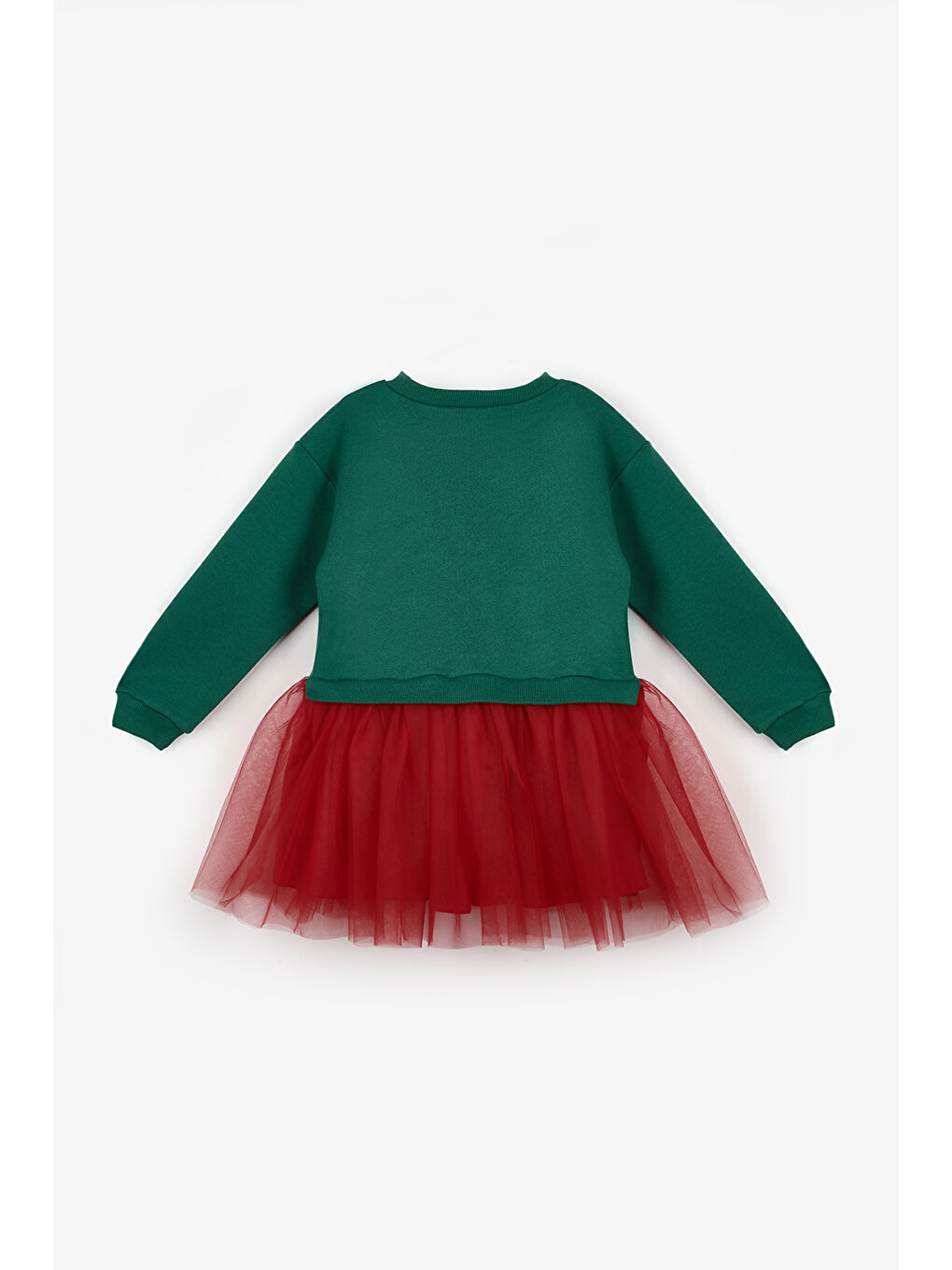 Yeşil  Koala Baskılı Kız Çocuk Yılbaşı Elbise - Renata-1