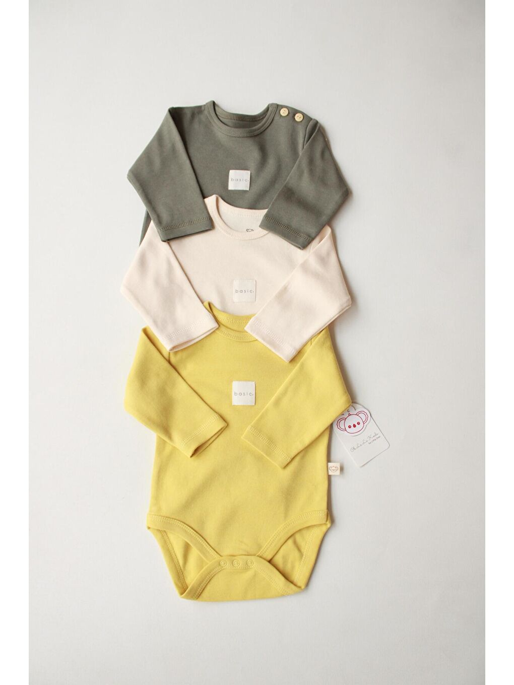 Karışık 3lü Basic Uzun Kollu Çıt Çıtlı Body Zıbın Model 8-1