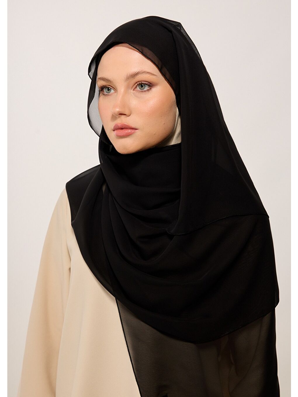 Siyah Şifon Şal-1