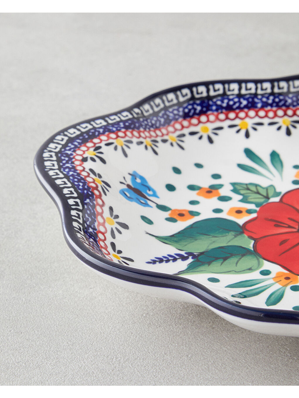 Beyaz Whimsy Stoneware Kayık Tabak 35 cm Renkli-2