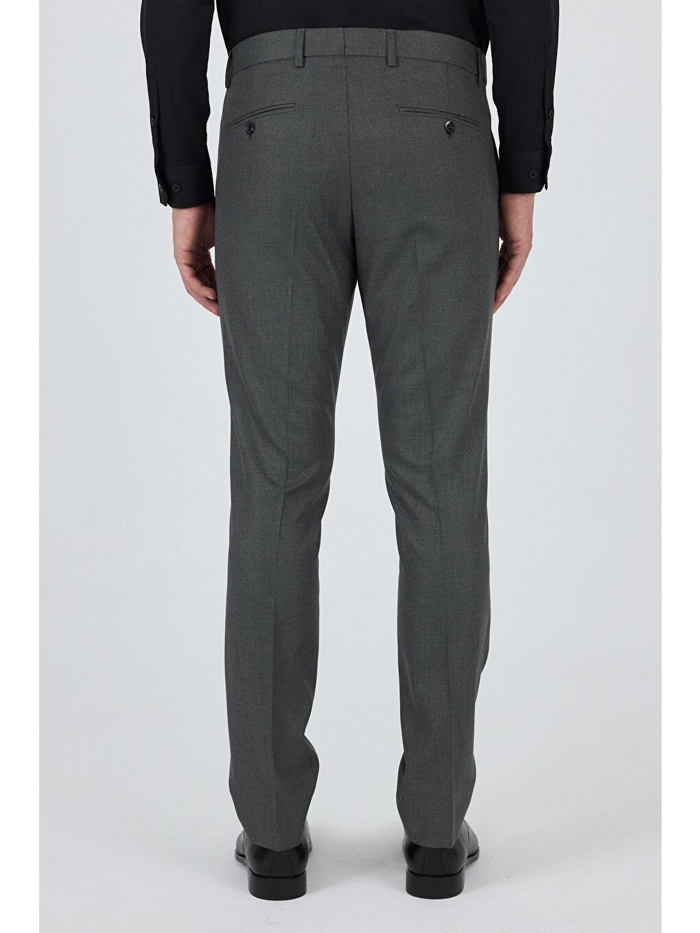 Siyah Filafil Yan Cep Açık Paça Slim Fit Ayarlanabilir Kemer Pantolon 1003250123-4