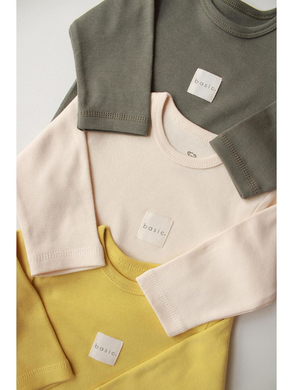 Karışık 3lü Basic Uzun Kollu Çıt Çıtlı Body Zıbın Model 8-3