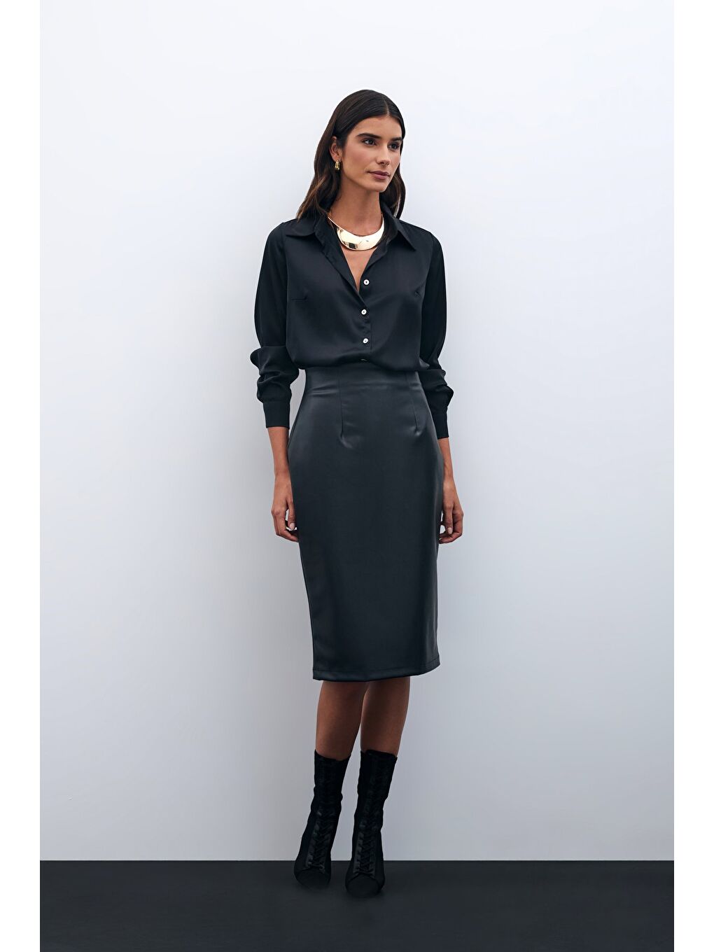 Deri Kalem Etek - Siyah