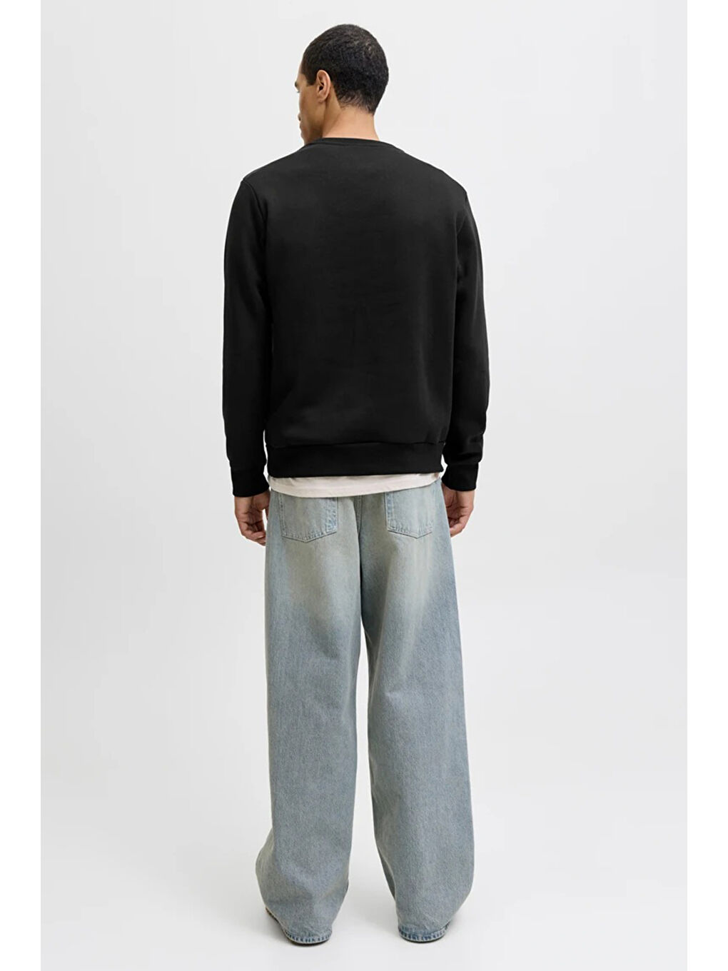 Siyah Jjmakoto Regular Fit Bisiklet Yaka Sweat 12278601-2