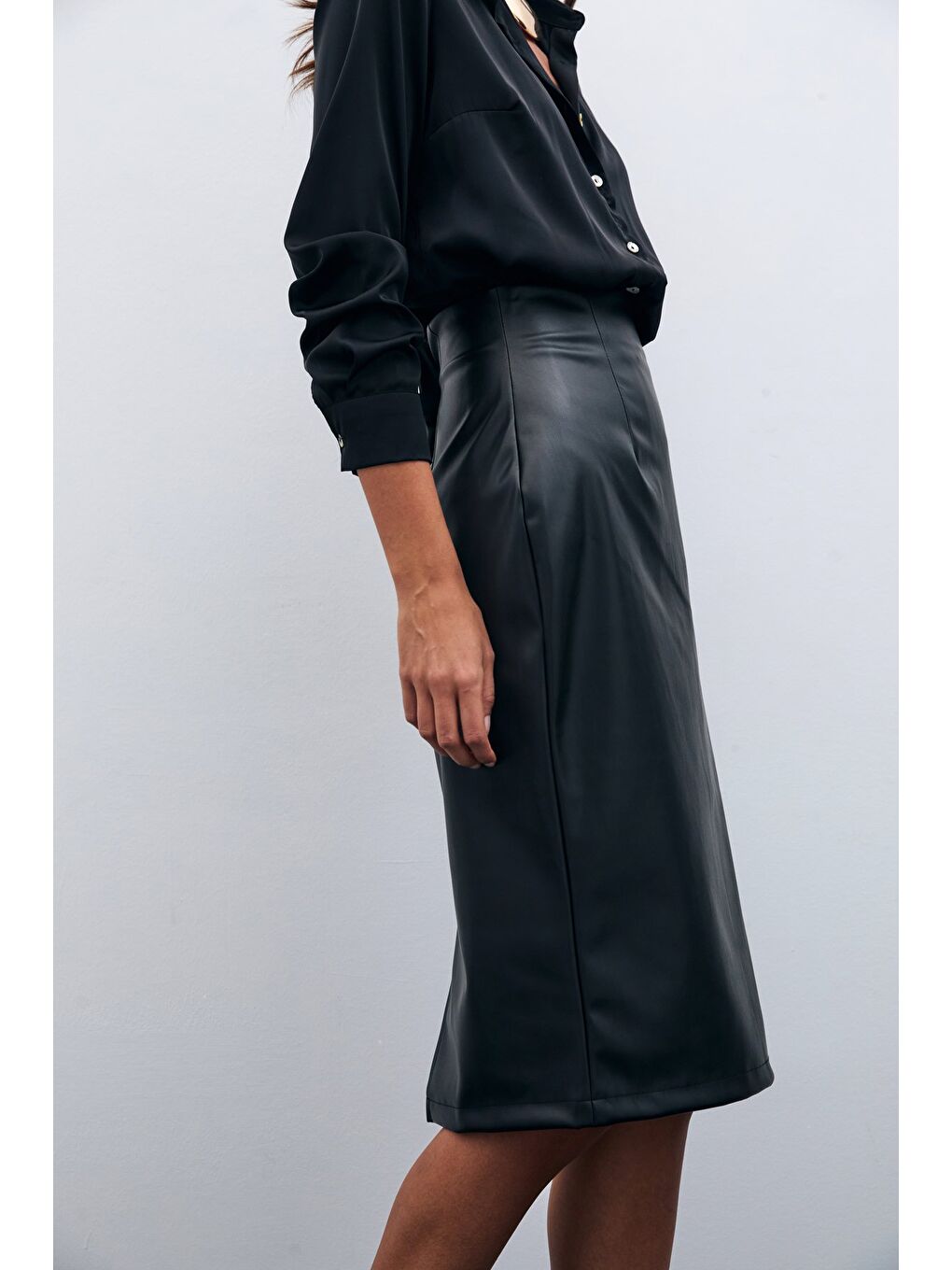 Deri Kalem Etek - Siyah-3