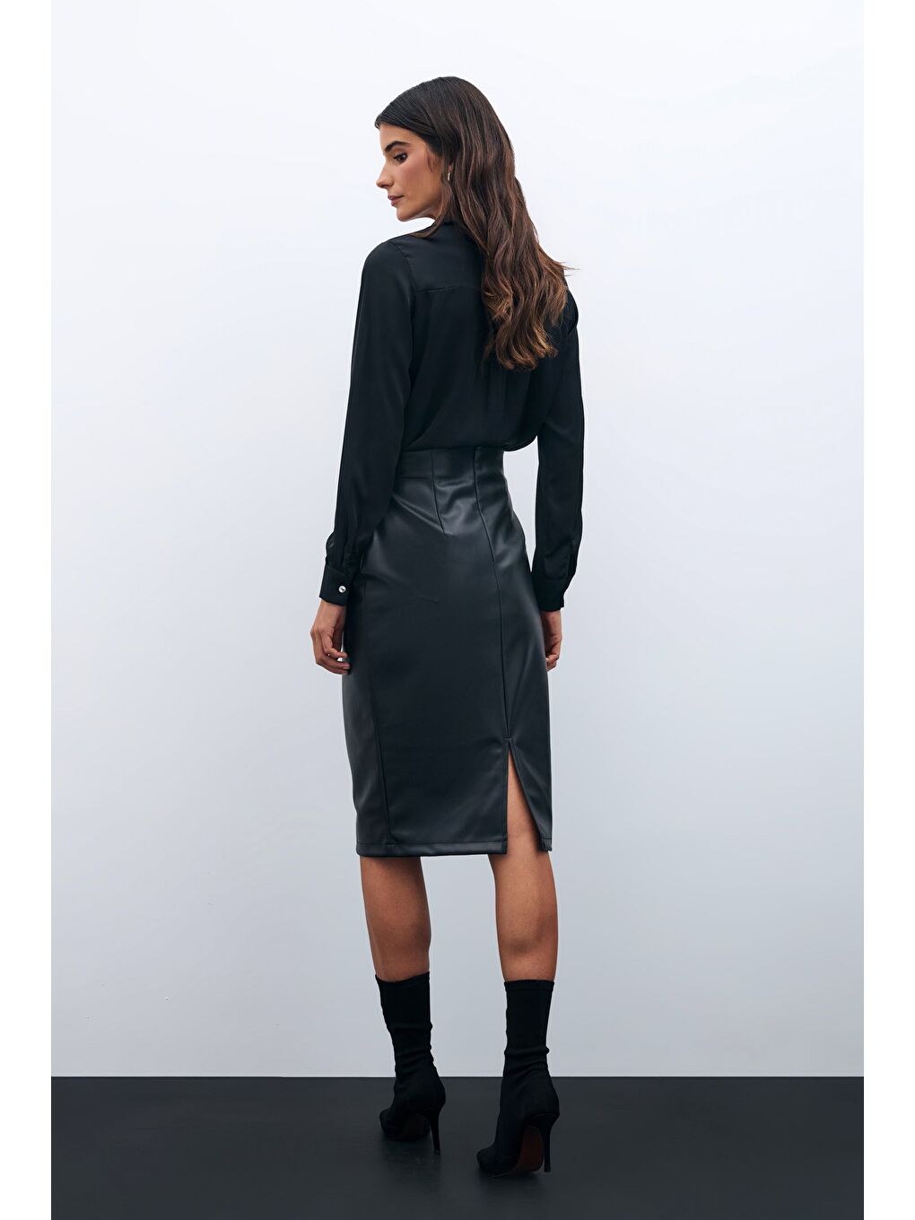 Deri Kalem Etek - Siyah-4