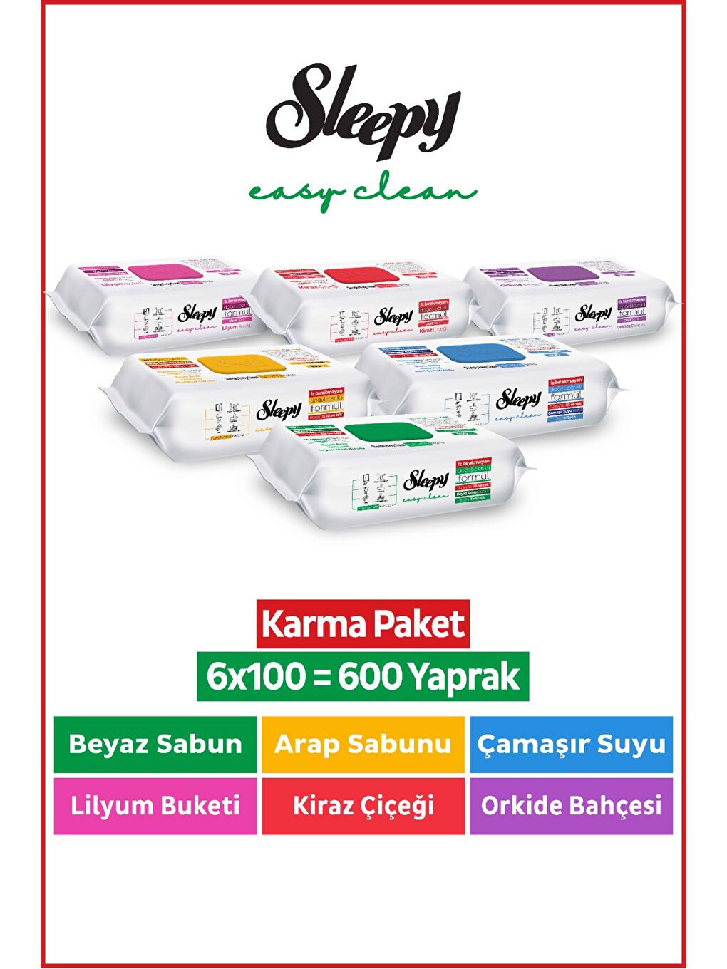 Easy Clean Yüzey Temizlik Havlusu & Mendili 6x100 Karma Paket