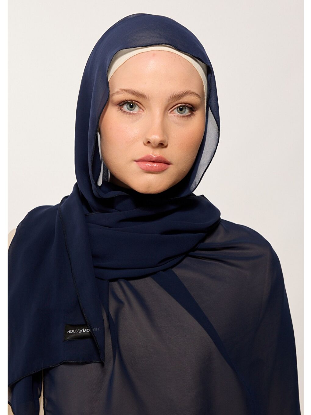Tesettür Şal - Şifon - Lacivert