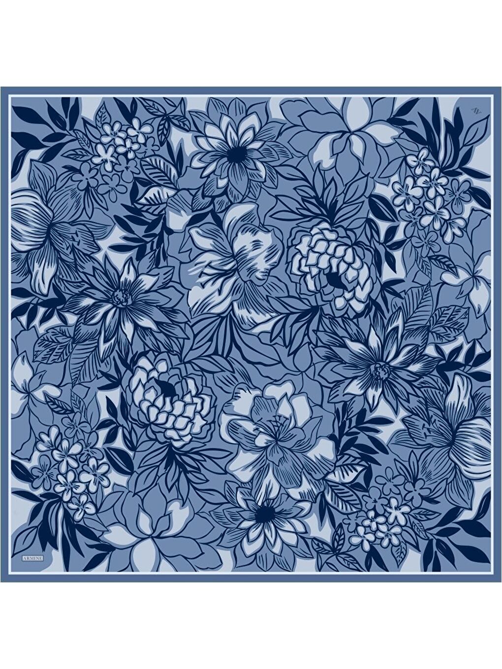 İndigo Saf İpek Twill Eşarp 9539D 31-3