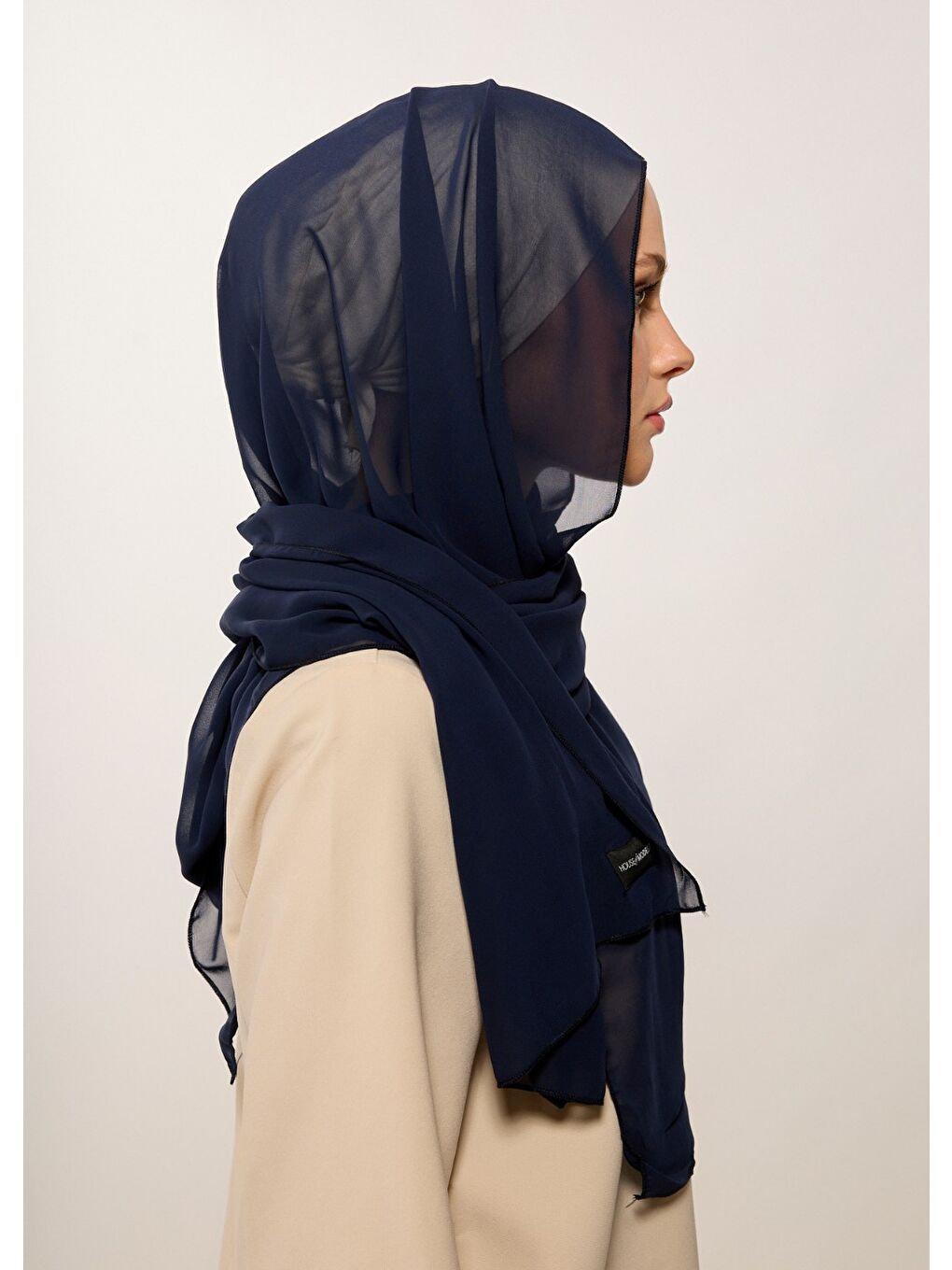 Tesettür Şal - Şifon - Lacivert-3