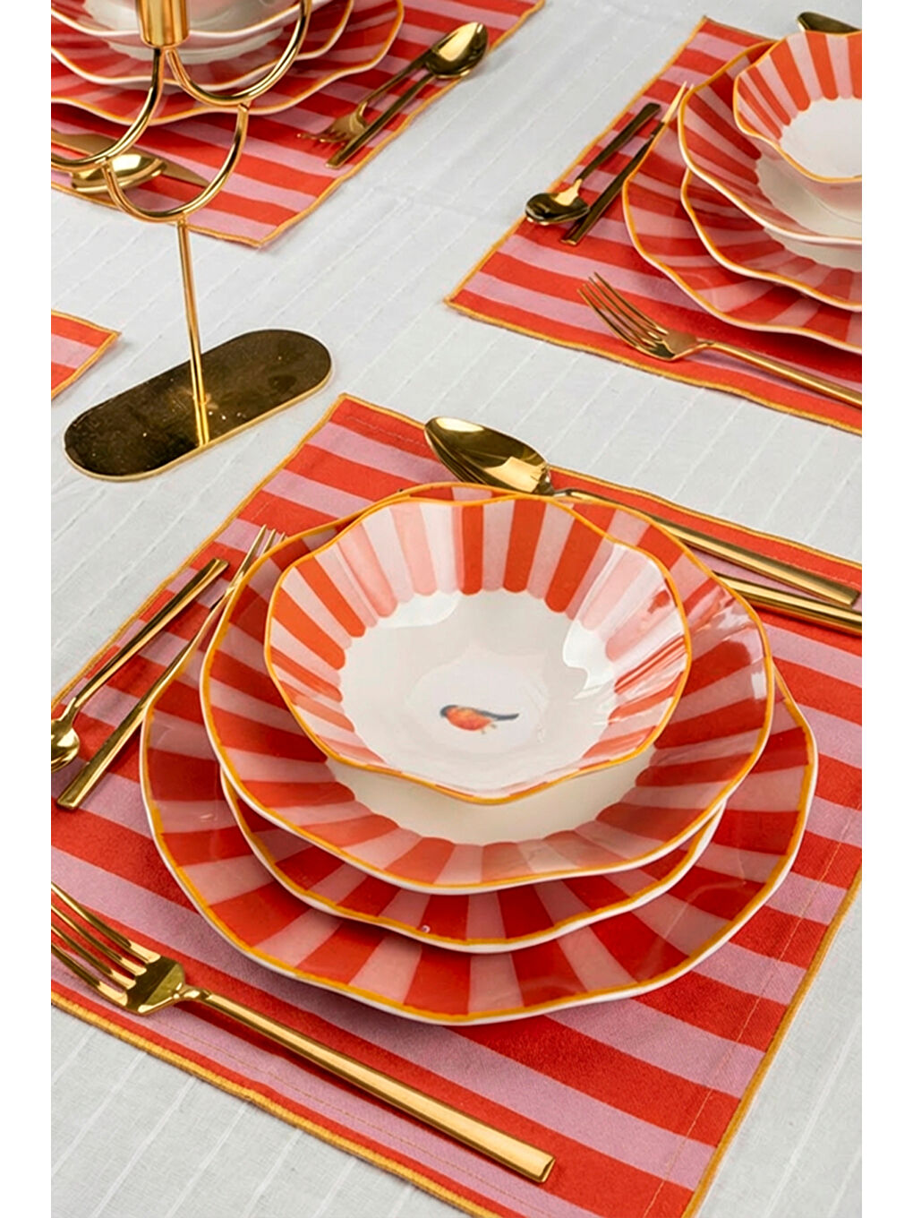 Beyaz Glamour 24 Parça Porselen Yemek Takımı-4