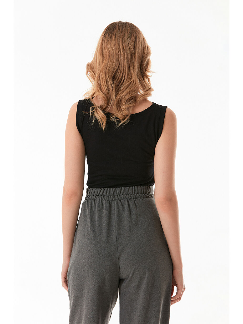 Siyah Yanları Drapeli Geniş Yaka Bluz-3