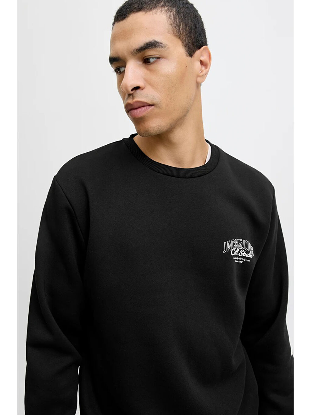 Siyah Jjmakoto Regular Fit Bisiklet Yaka Sweat 12278601-4