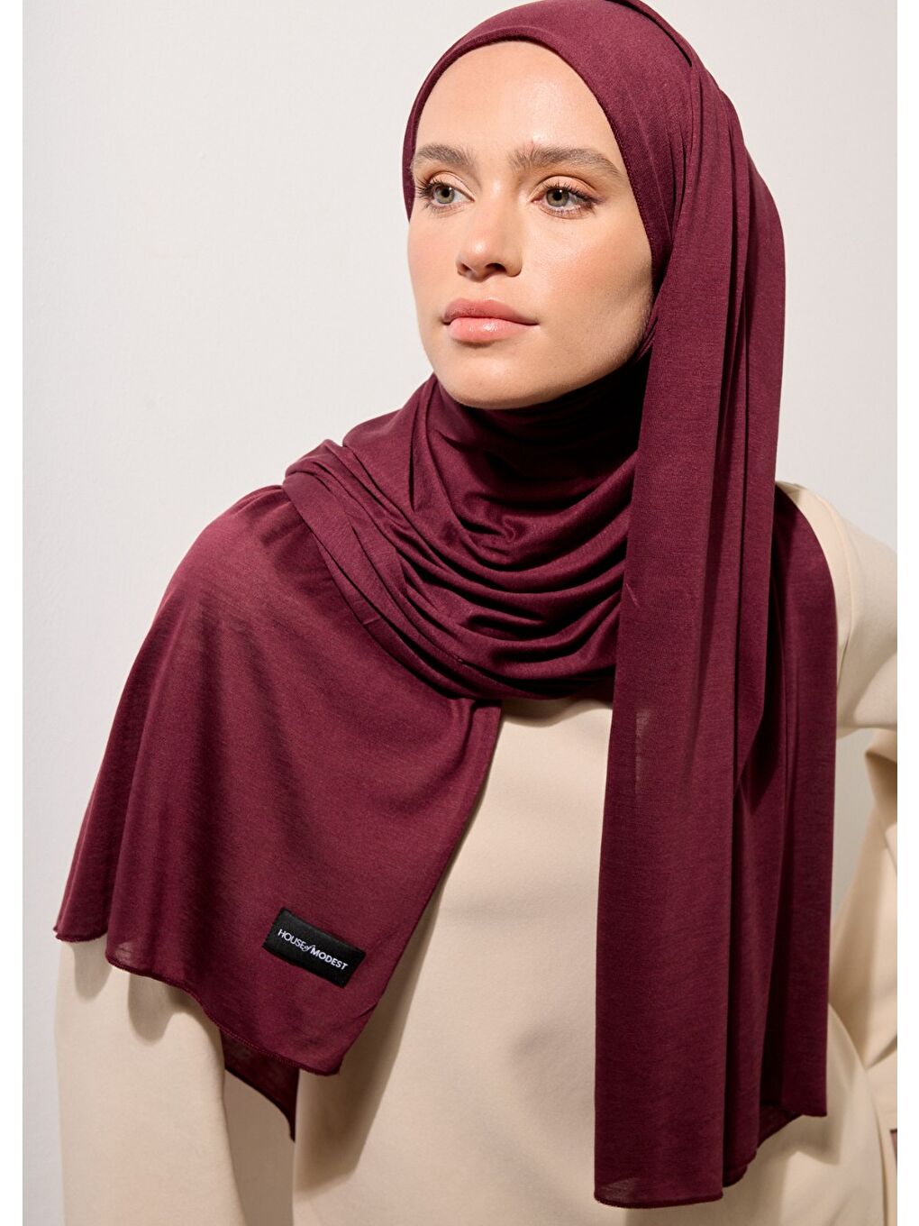 Tesettür Şal - Mürdüm-1
