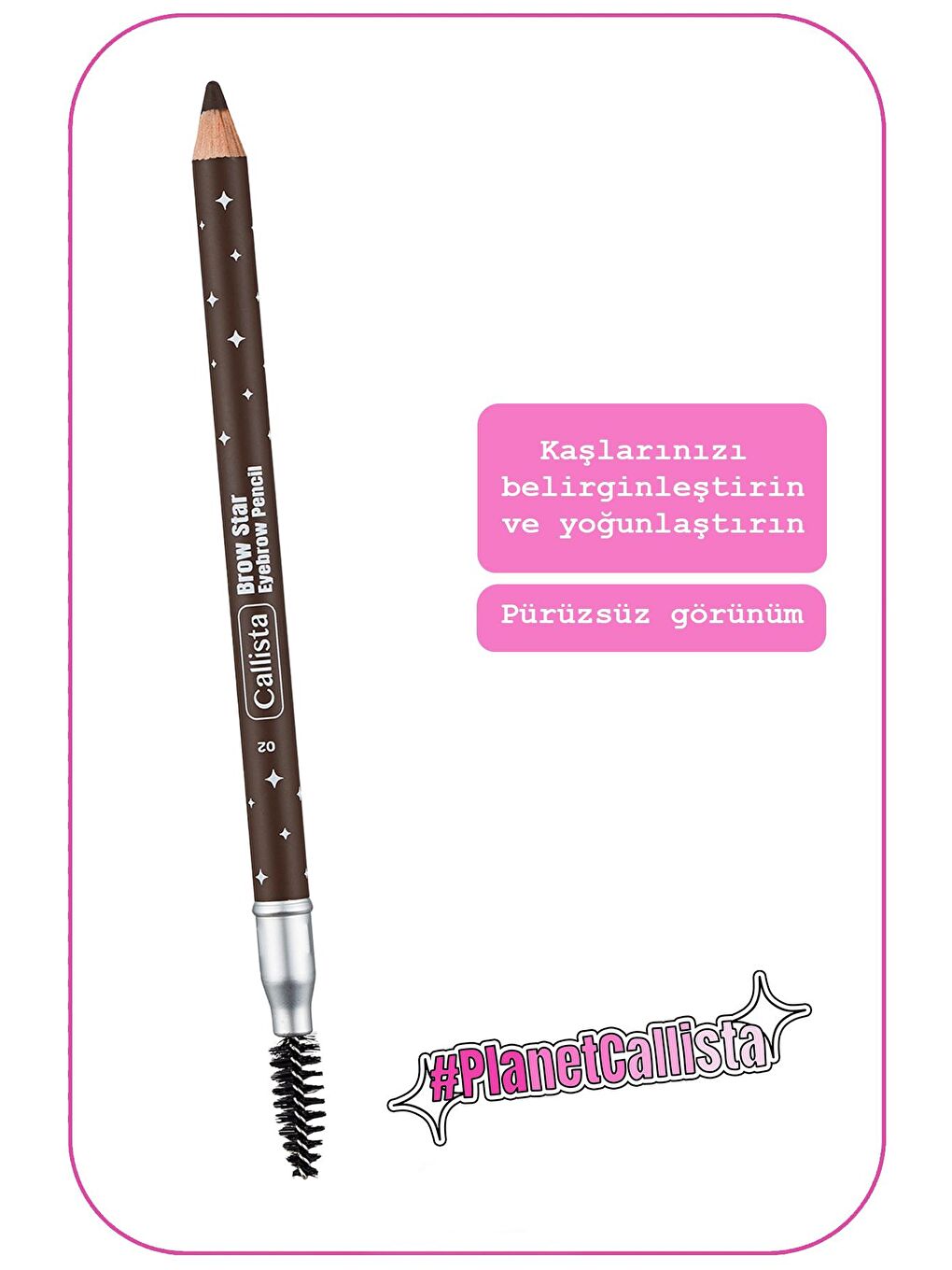 Callista Kahverengi Brow Star Eyebrow Pencil Fırçalı Kaş Kalemi 02 Brown - Kahverengi - 1