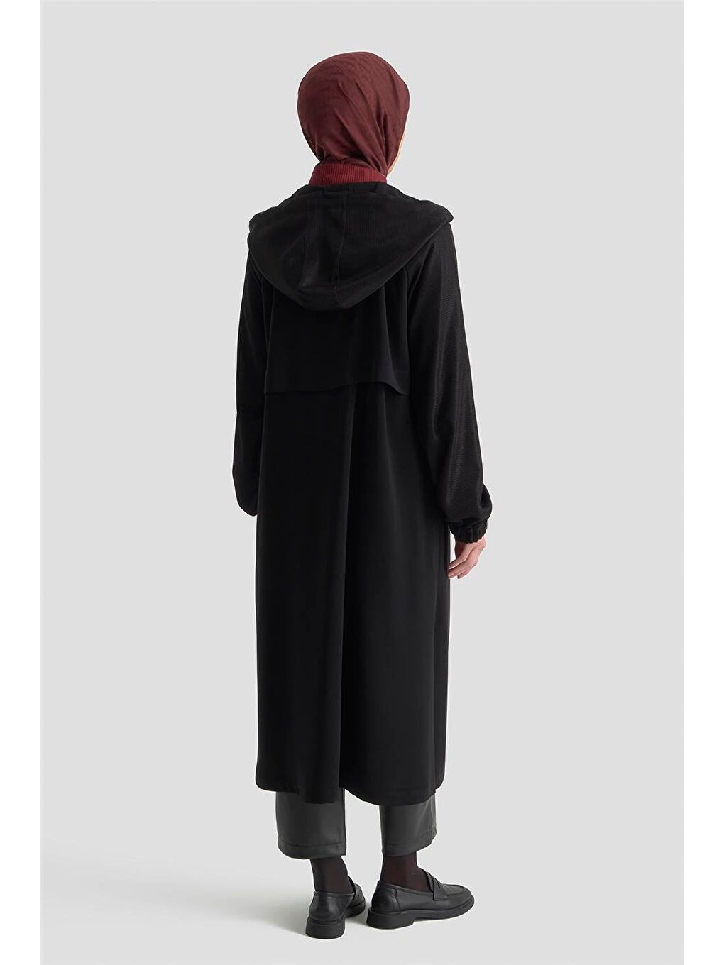 File Detaylı Kap Siyah-4