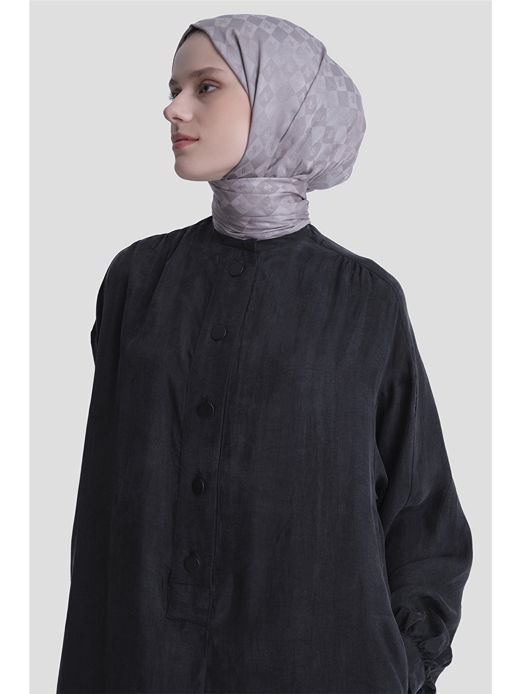 Oversize Kupra Elbise Siyah-3