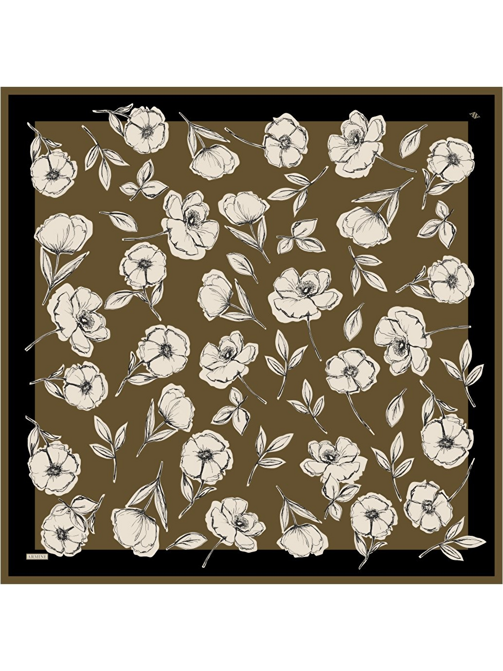 Haki Saf İpek Sura Eşarp 9536D 35-3