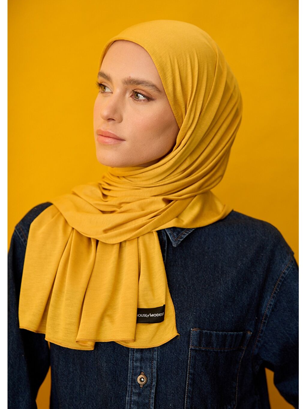 Sarı Tesettür Şal - Hardal-3
