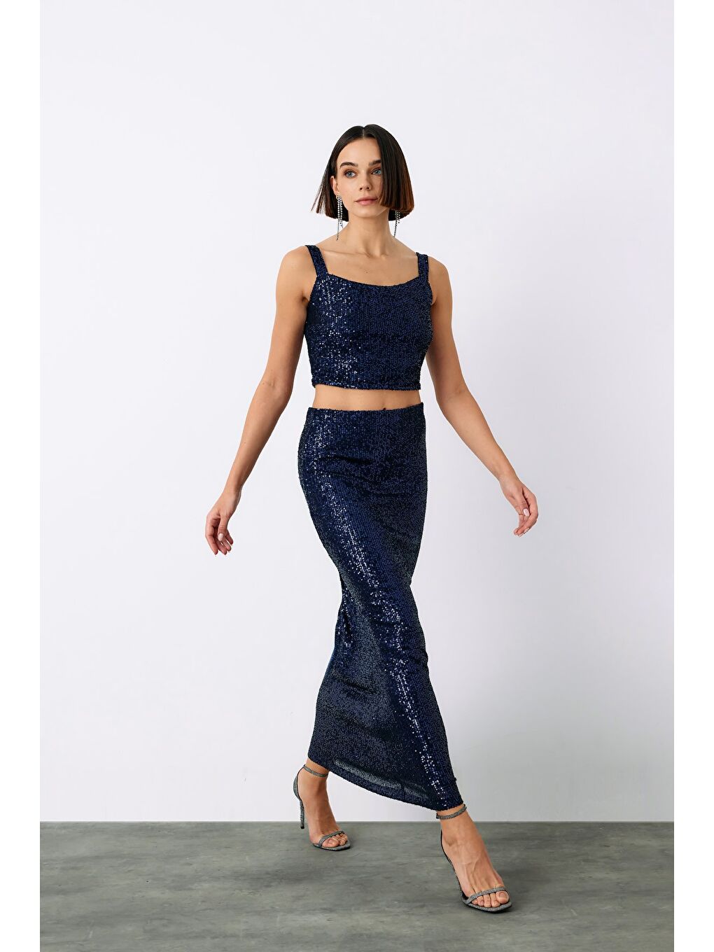 Karolin Midi Etek - Lacivert-1