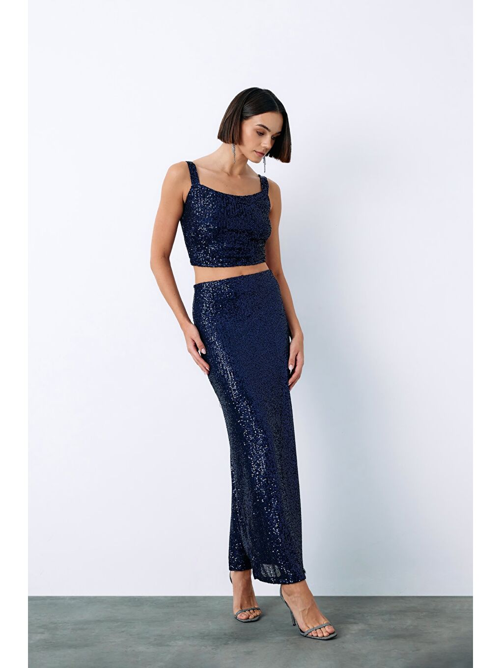 Karolin Midi Etek - Lacivert-2