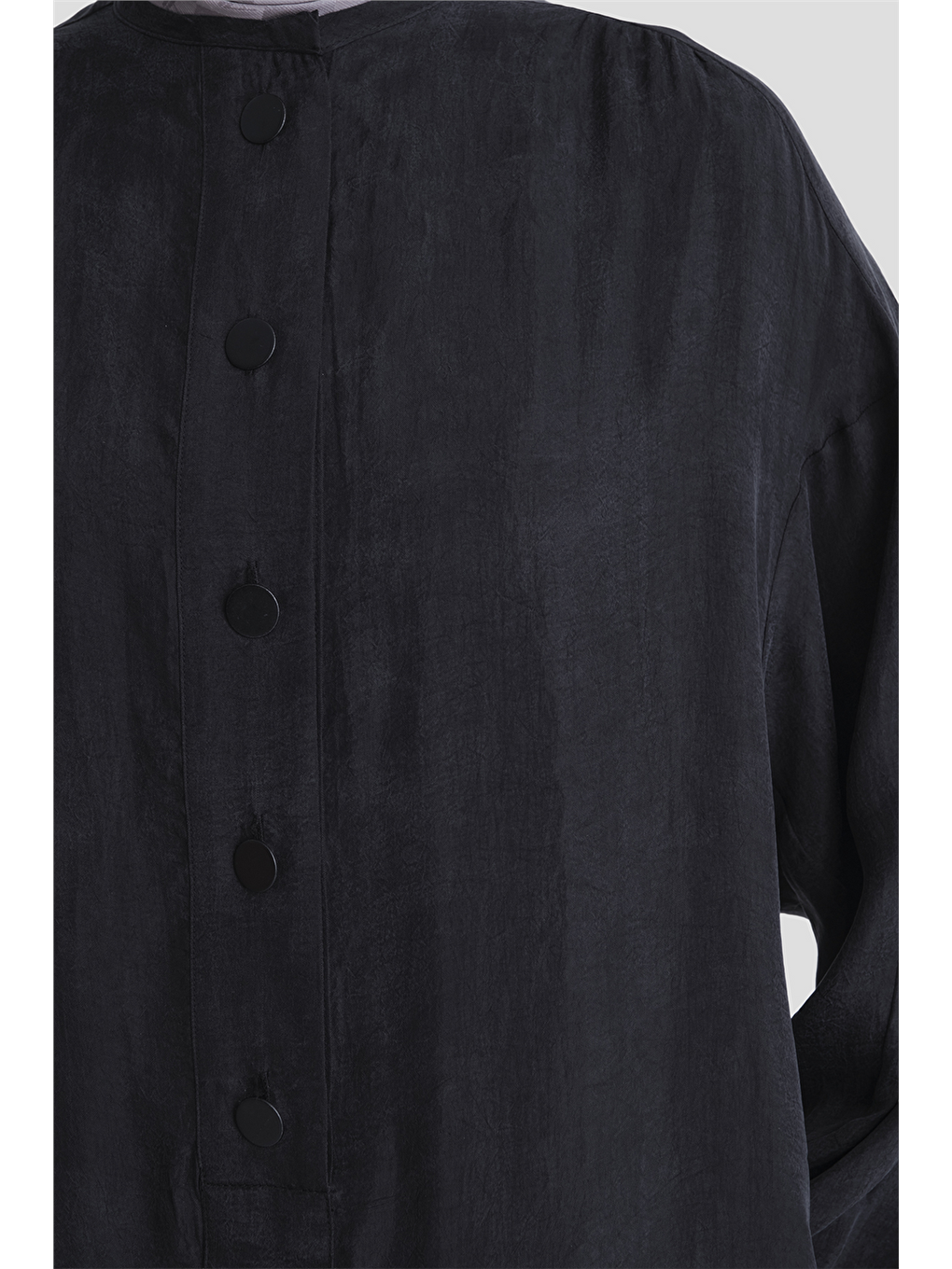 Oversize Kupra Elbise Siyah-4