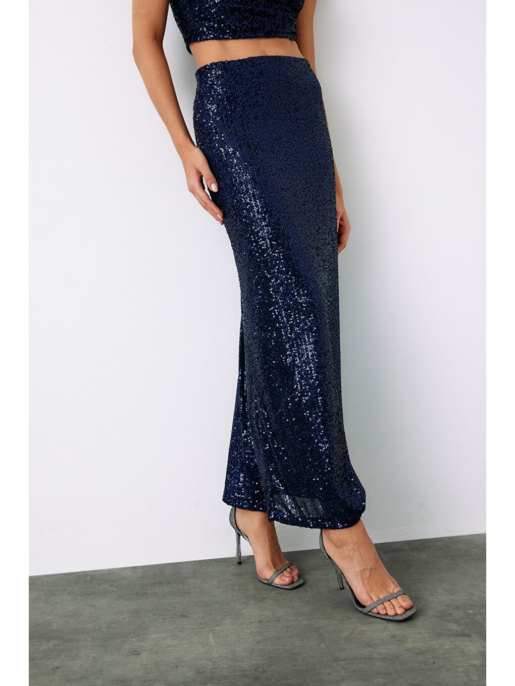 Karolin Midi Etek - Lacivert-3