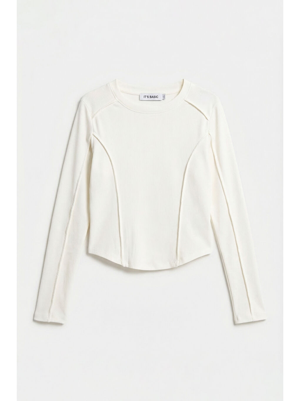 Kadın Ekru Renk w5 Organik Kumaş Crop Fit Body-1