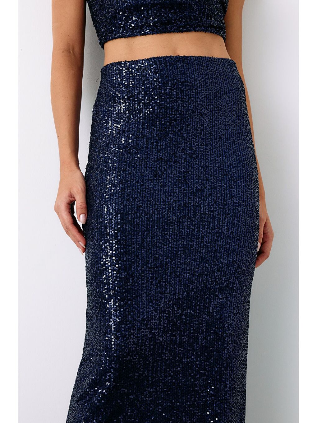 Karolin Midi Etek - Lacivert-4
