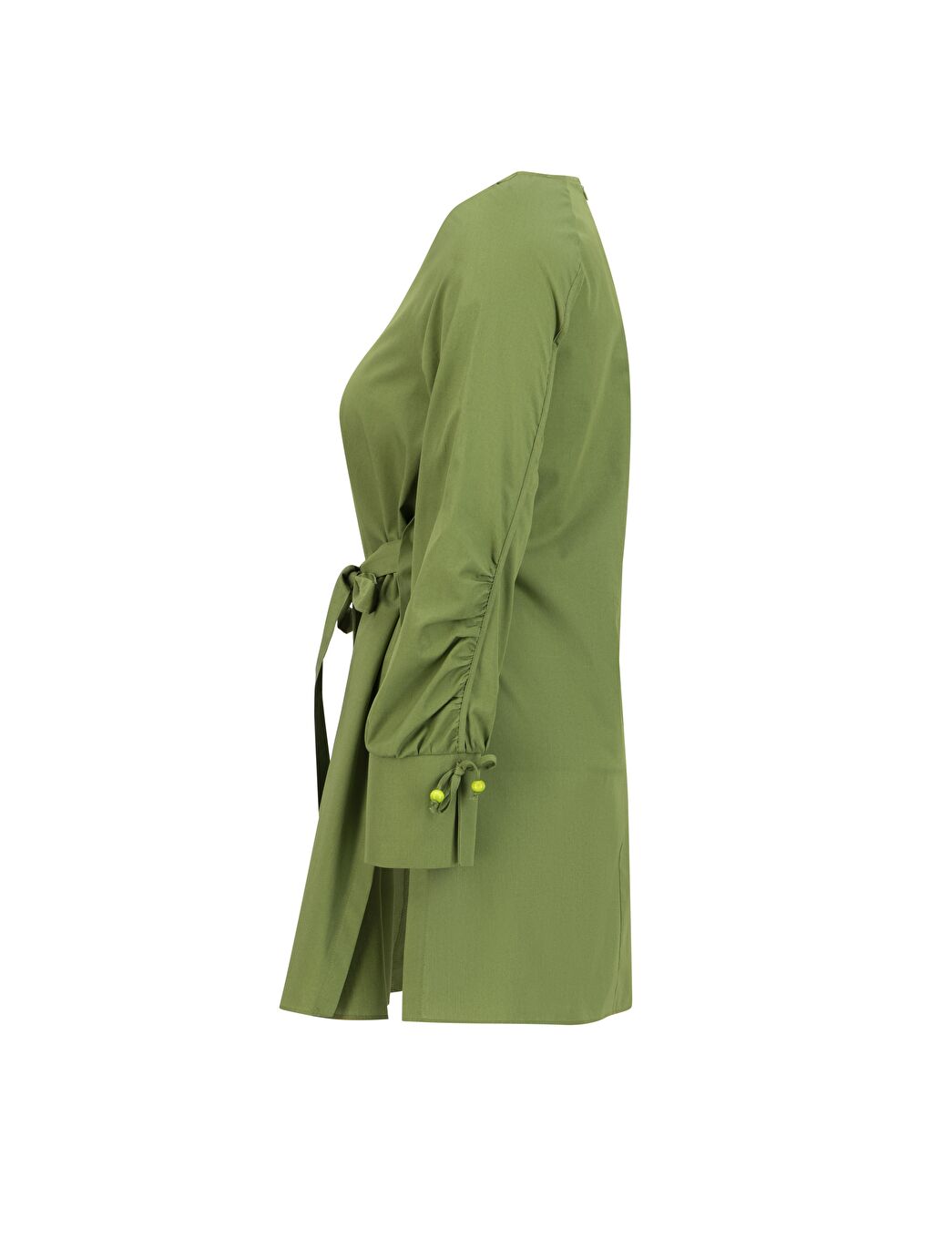 Haki Yanı Yırtmaçlı Pamuk Takım 25Y6020 Yeşil-6