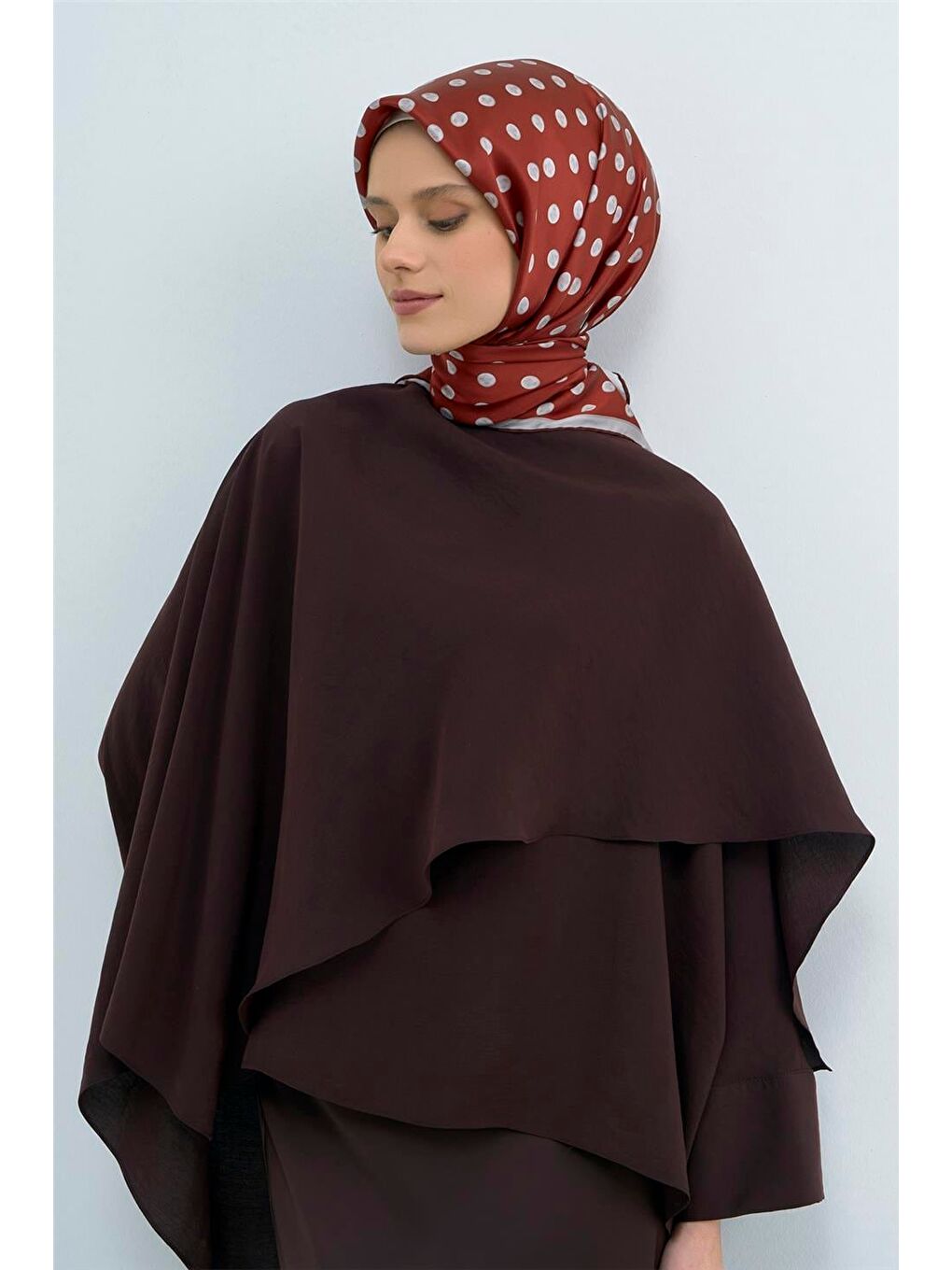 Bordo Saf İpek Sura Eşarp 9544D 51-1