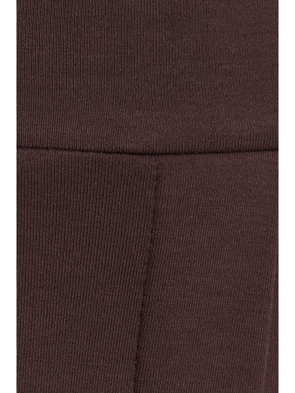 Kadın Relax Fit Rahat Kesim Modal Kumaş Yüksel Bel Geniş Paça Kahverengi Pantolon-5