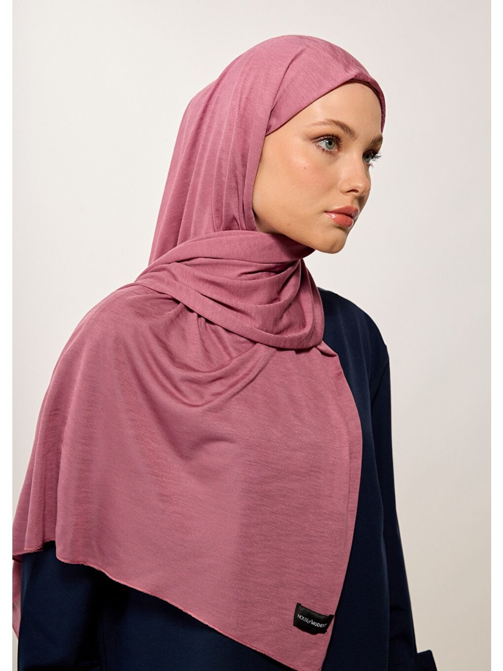 Pembe Tesettür Şal - Gül Kurusu-1